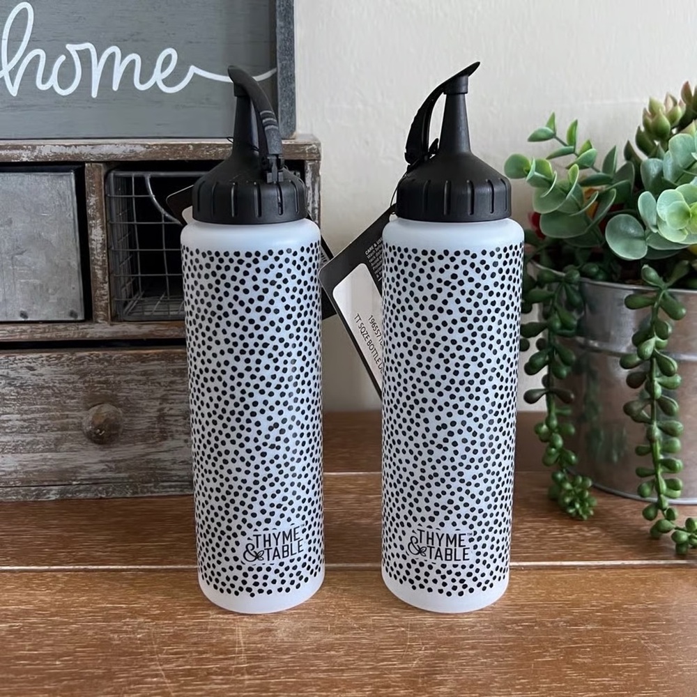 2 Boho New Thyme & Table Boho Dots Squeeze Bottles
